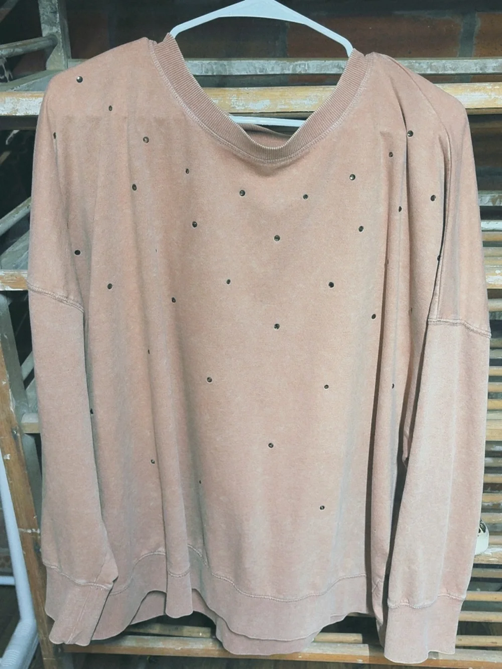 Maurices Dusty Mauve Studded Crewneck Sweatshirt